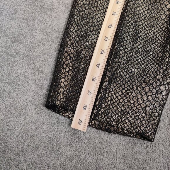 Anne Klein Women's Dress Pants in Black Shiny Metallic Golden Size 12 Formal NEW - Picture 9 of 13